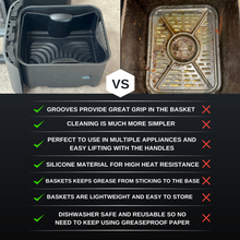 Load image into Gallery viewer, Cyraeon 2-in-1 Silicone Air Fryer Liners for Ninja Foodi FlexDrawer AF500UK, 10.4L Insert, 2PCS (Black).