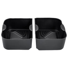 Load image into Gallery viewer, Cyraeon 2-in-1 Silicone Air Fryer Liners for Ninja Foodi FlexDrawer AF500UK, 10.4L Insert, 2PCS (Black).