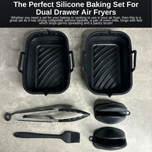 Load image into Gallery viewer, Cyraeon Silicone Air Fryer Accessories Set - 19.6CM Basket, Divider, Gloves, Oil Brush & Tongs.
