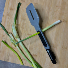 Load image into Gallery viewer, 8-in-1 Multifunctional Kitchen Utensil – Portable Food-Grade Silicone | Spoon, Spatula, Egg Separator, Spaghetti Server, Herb Cutter, Tongs, Masher & Slicer (Black).