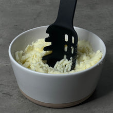 Load image into Gallery viewer, 8-in-1 Multifunctional Kitchen Utensil – Portable Food-Grade Silicone | Spoon, Spatula, Egg Separator, Spaghetti Server, Herb Cutter, Tongs, Masher & Slicer (Black).