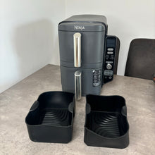 Load image into Gallery viewer, Cyraeon 2-in-1 Silicone Air Fryer Liners for Ninja Foodi FlexDrawer AF500UK, 10.4L Insert, 2PCS (Black).