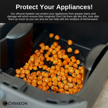 Load image into Gallery viewer, Cyraeon 2-in-1 Silicone Air Fryer Liners for Ninja Foodi FlexDrawer AF500UK, 10.4L Insert, 2PCS (Black).