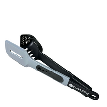 Load image into Gallery viewer, 8-in-1 Multifunctional Kitchen Utensil – Portable Food-Grade Silicone | Spoon, Spatula, Egg Separator, Spaghetti Server, Herb Cutter, Tongs, Masher & Slicer (Black).