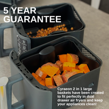 Load image into Gallery viewer, Cyraeon 2-in-1 Silicone Air Fryer Liners for Ninja Foodi FlexDrawer AF500UK, 10.4L Insert, 2PCS (Black).