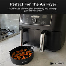 Load image into Gallery viewer, Cyraeon 18cm Silicone Air Fryer Liner with Grease Tray Insert – Round Pot Liner for Air Fryers.