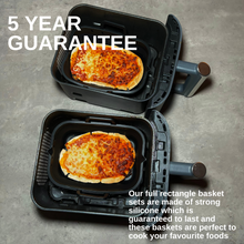 Load image into Gallery viewer, Cyraeon Silicone Air Fryer Accessories Set - 19.6CM Basket, Divider, Gloves, Oil Brush & Tongs.