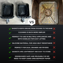 Load image into Gallery viewer, Cyraeon Silicone Air Fryer Accessories Set - 19.6CM Basket, Divider, Gloves, Oil Brush & Tongs.