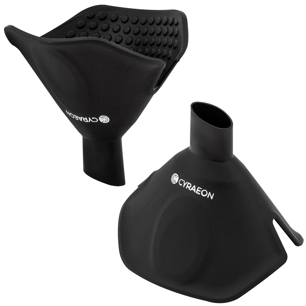 Cyraeon Multi-functional Silicone Heat Resistant Pot Holders, Silicone Mitts, Funnel Mitts, Pack of 2, Black.