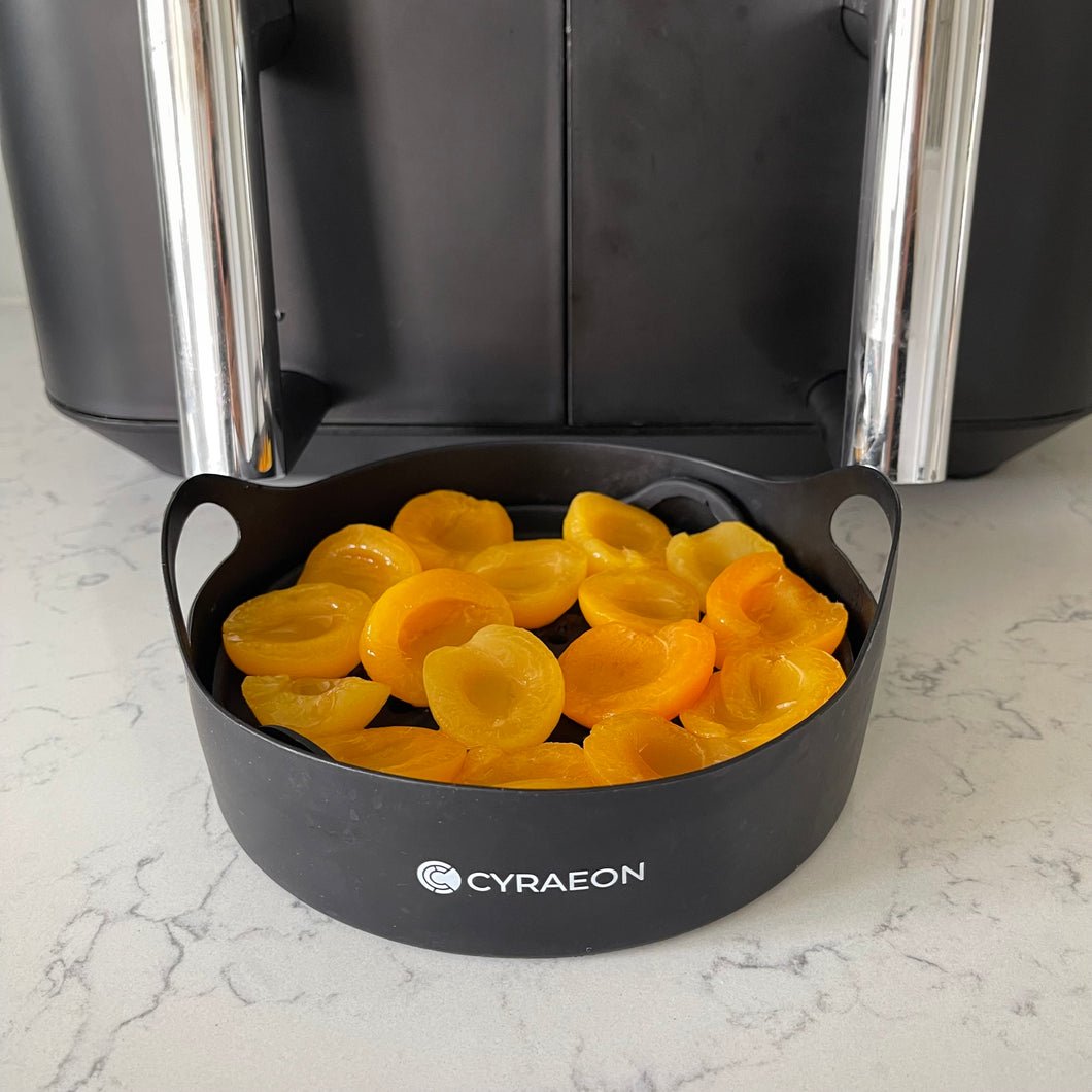 Cyraeon Silicone Air Fryer Pot Round Liner with Grease Tray Insert, 18cm.
