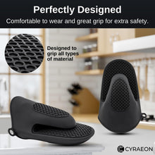 Load image into Gallery viewer, Cyraeon Extra Long Silicone Mini Oven Gloves – Heat Resistant Kitchen Mitts for Extra Protection.
