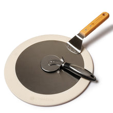 Load image into Gallery viewer, 12&quot; Pizza Making Set. Includes: Pizza Stone, Pizza Peel &amp; Pizza Cutter
