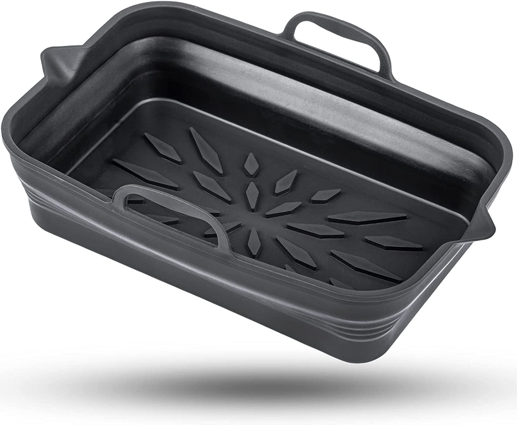 Cyraeon Silicone Rectangle Air Fryer Liner Insert, Reusable Air Fryer Silicone Basket, 22CM.