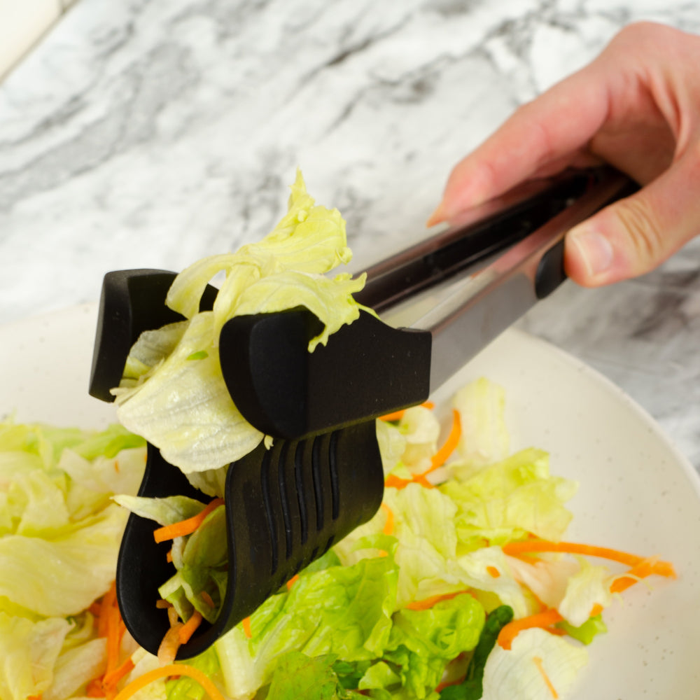 Multi-use Spatula, Stainless Steel & Silicone. Flip, Drain & Pick up Food.
