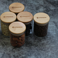 Load image into Gallery viewer, Spice Jar Set, 6 Piece Glass Jar with Bamboo Airtight Lids.
