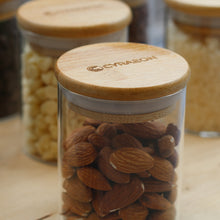 Load image into Gallery viewer, Spice Jar Set, 6 Piece Glass Jar with Bamboo Airtight Lids.
